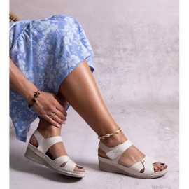 Beige low wedge sandals Kirane 1