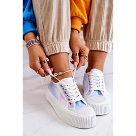 Low women's sneakers on the blue-pink platform multicolored 1 Low women's sneakers on the blue-pink platform multicolored 1