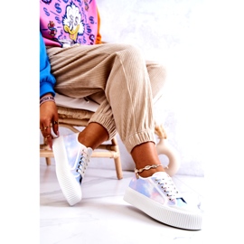 Low women's sneakers on the blue-pink platform multicolored 3