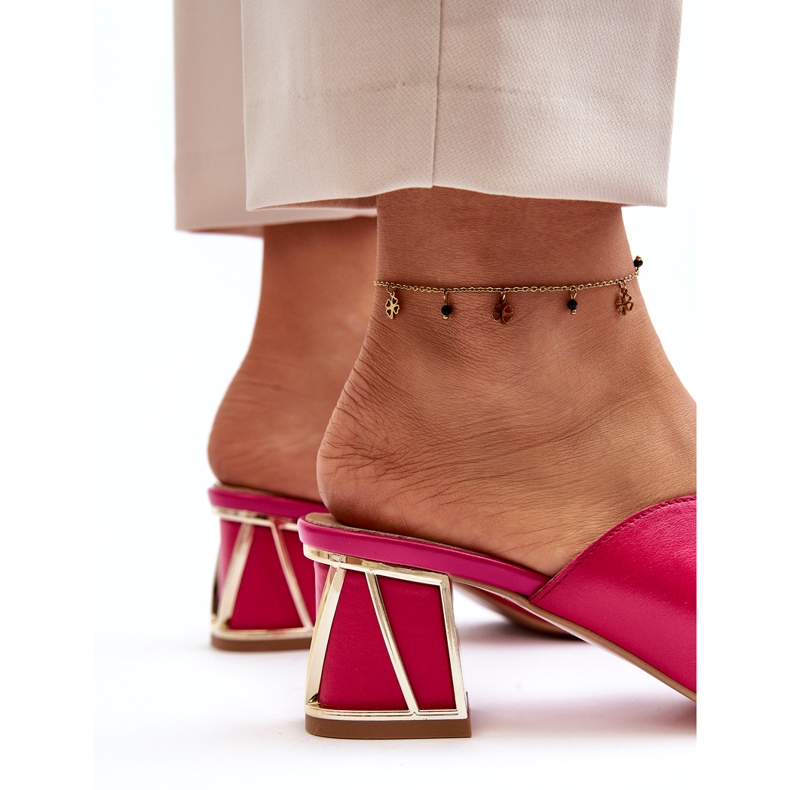 Leather elegant women's heels Laura Messi 2771 fuchsia pink 4 Leather elegant women's heels Laura Messi 2771 fuchsia pink 4