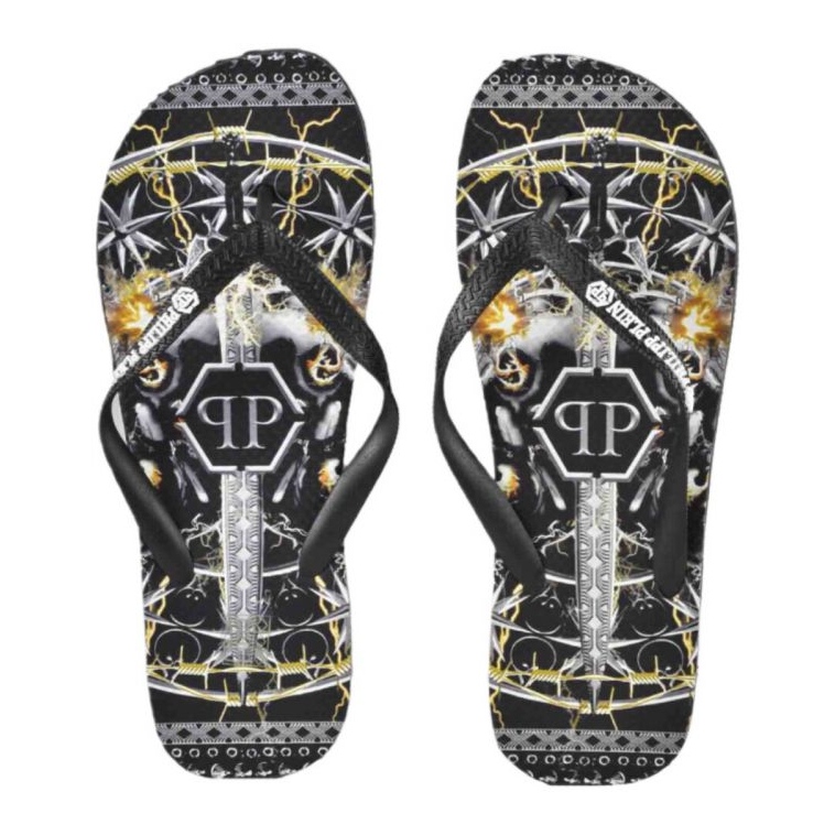 Philipp Plein M IMPS901 men's flip-flops black 1