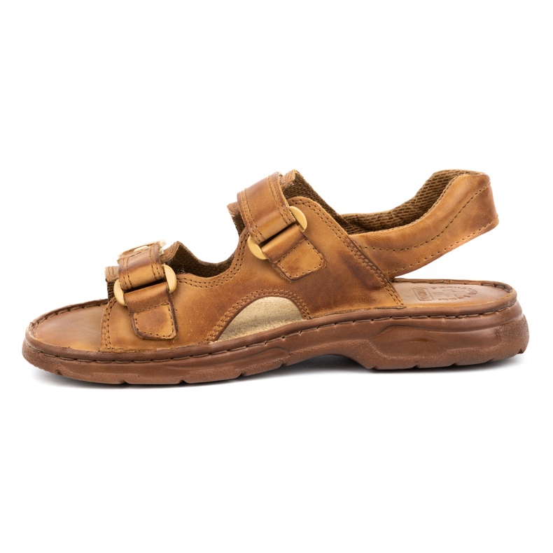 ŁUKPOL Men's leather sandals with velcro 812 brown 1 ŁUKPOL Men's leather sandals with velcro 812 brown 1