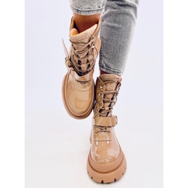 Military varnished Jens Khaki boots beige 1