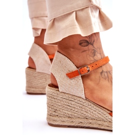 Suede Espadrilles Wedge Sandals Orange Cammer 7
