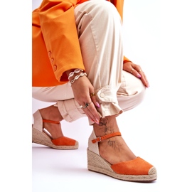 Suede Espadrilles Wedge Sandals Orange Cammer 6
