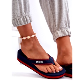 Women's Wedge Flip-Flops Big Star NN274A725 Navy Blue 5