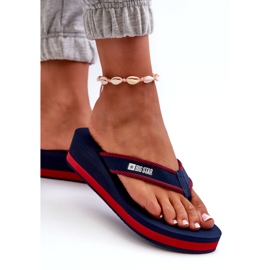 Women's Wedge Flip-Flops Big Star NN274A725 Navy Blue 3