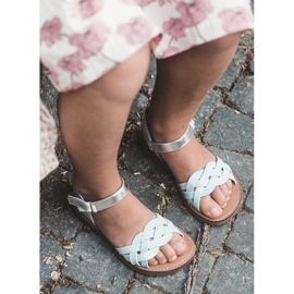 Blue children's sandals with Velcro fastening and interwoven straps 5 Blue children's sandals with Velcro fastening and interwoven straps 5
