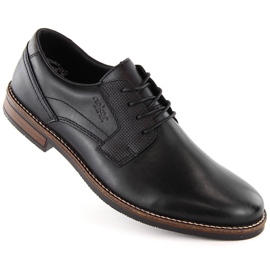 Leather comfortable men's half-boots black Rieker 13523-00 1