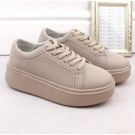 Leather women's shoes on the platform dark beige Sergio Leone SP024 1
