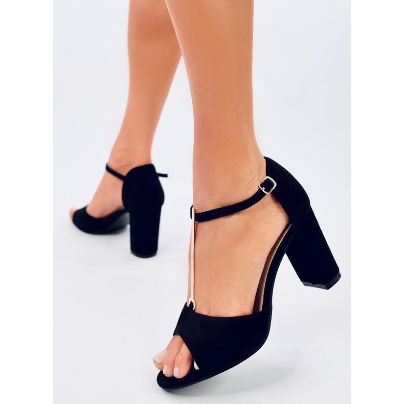 Ferdi Black high-heeled sandals with gold decoration 2 Ferdi Black high-heeled sandals with gold decoration 2