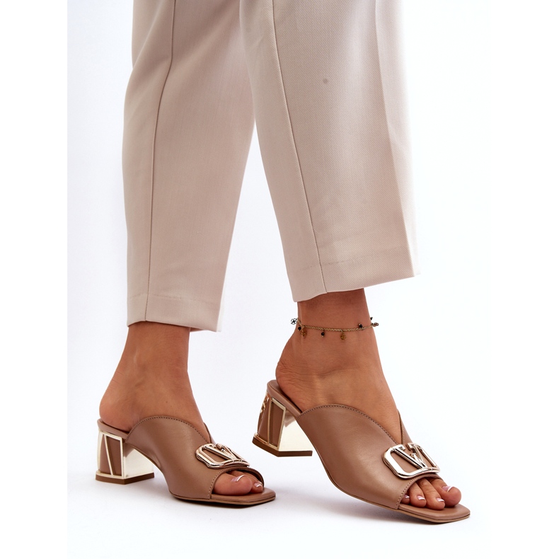 Elegant Women's High Heel Flip-Flops Laura Messi 2771 Beige 3 Elegant Women's High Heel Flip-Flops Laura Messi 2771 Beige 3