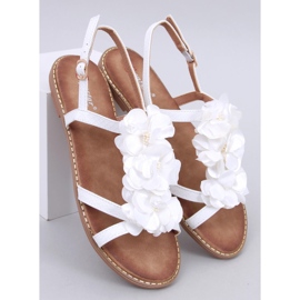 Amaur White sandals with delicate flowers 1