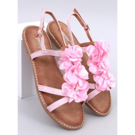 Amaur Pink sandals with delicate flowers 1