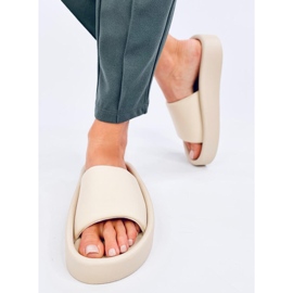 Soft women's slippers Fontes Beige 1