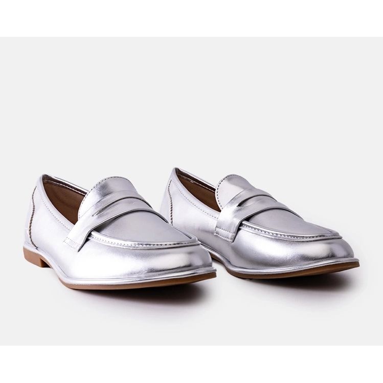 Palinka Silver Metallic Moccasins 1