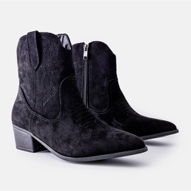 Black Anesa block heel ankle boots 1