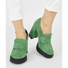 Green women's high heel shoes 1