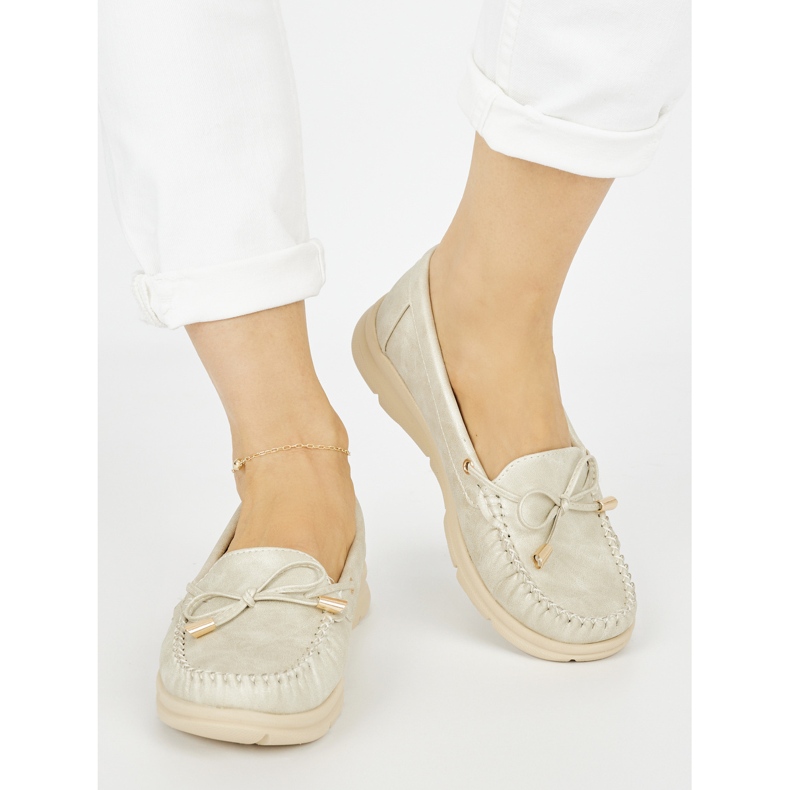 Seastar Gold comfortable moccasins made of eco-leather golden 1 Seastar Gold comfortable moccasins made of eco-leather golden 1
