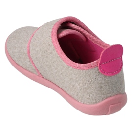 Befado children's slippers with leather insert 902X020 gray with application grey 2