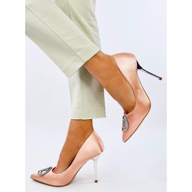 Malconi Champagne high heels with crystal decoration pink 2