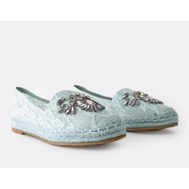 Green Espadrilles with Zircons Lordly 1