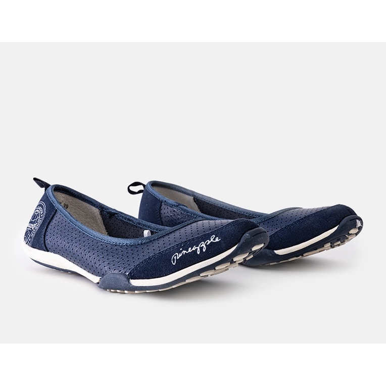 Navy Blue Leather Wascana Ballerinas 1 Navy Blue Leather Wascana Ballerinas 1