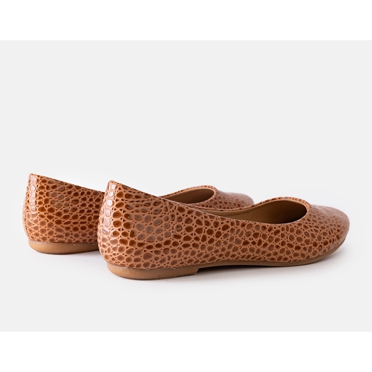 Shaki Brown Snake Print Ballet Flats 1