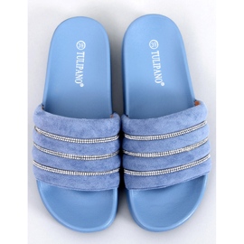 Lynne Blue rhinestone slides 1