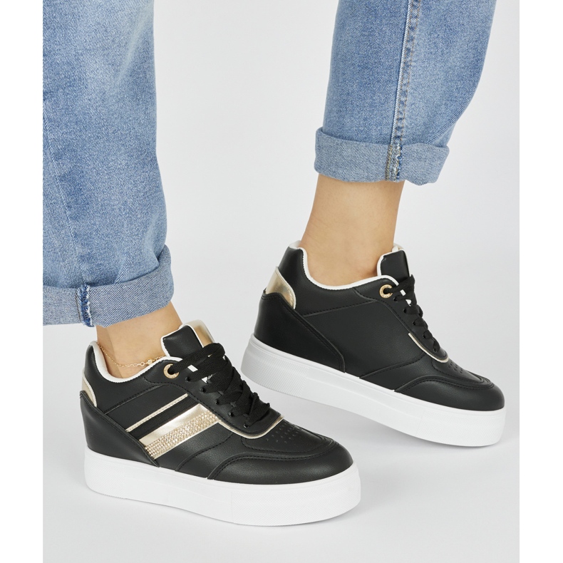 Black sneakers with hidden wedge 1