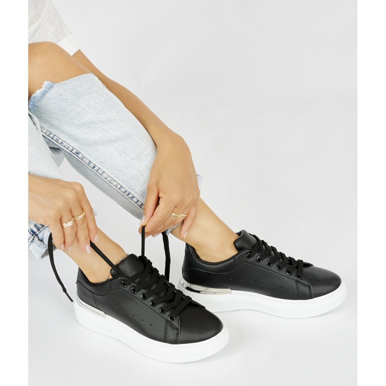 Black women's platform sneakers 1