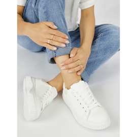 White women's sneakers with a beige element 1