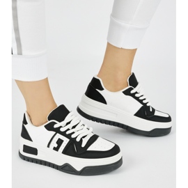 Black and white platform sneakers 2