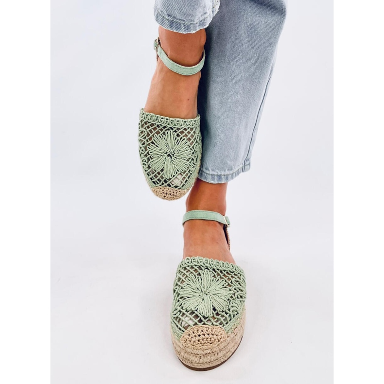 Premat Green openwork espadrille sandals 1