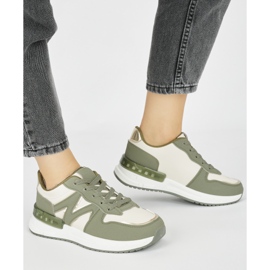 Green comfortable women's sneakers 2