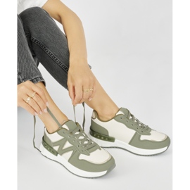 Green comfortable women's sneakers 1