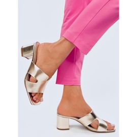 Vallon Gold high-heeled flip-flops golden 1