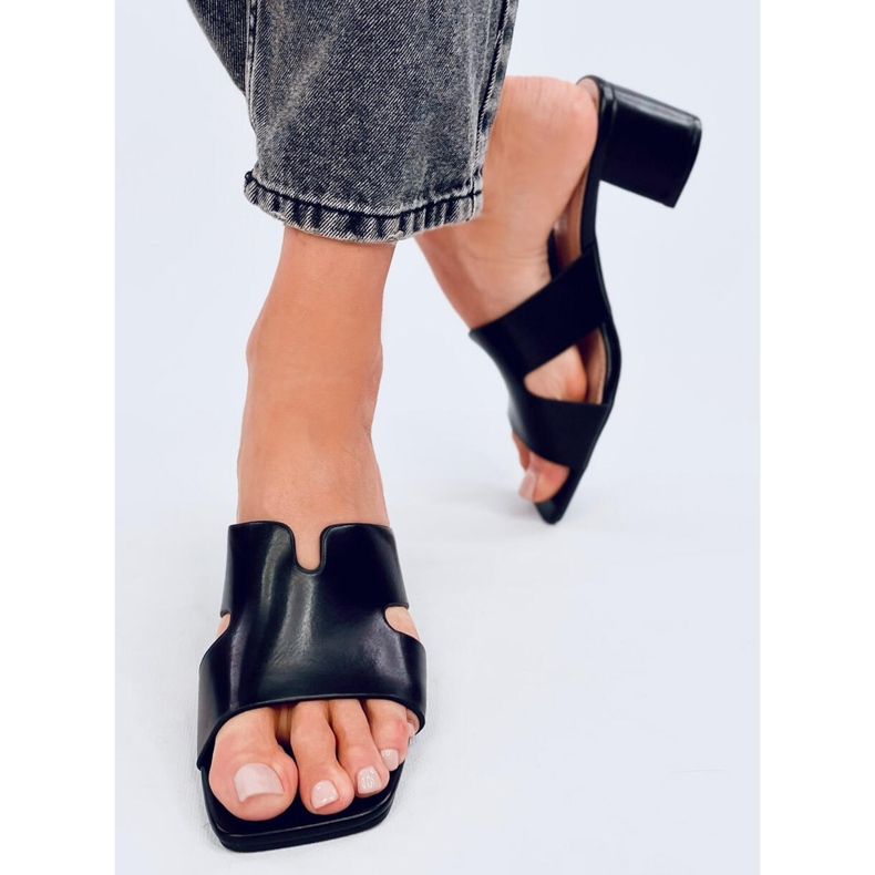 Vallon Black high-heeled mules 1