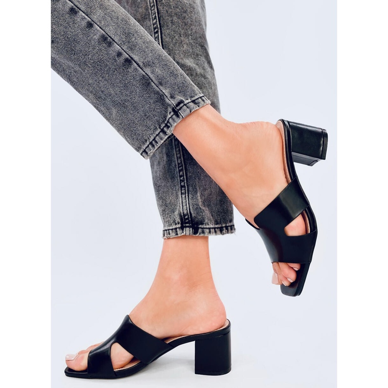 Vallon Black high-heeled mules 2