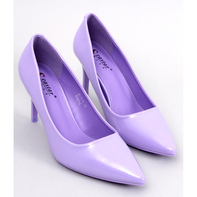 Charlotte Purple lacquered stiletto pumps violet 1