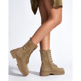 Brown lace-up women's ankle boots 2