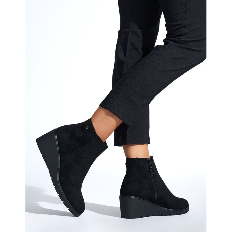 Black wedge boots 2