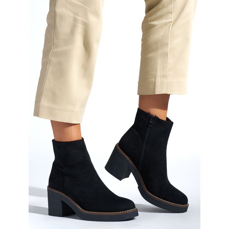 Black women's ankle boots with a heel 1 Black women's ankle boots with a heel 1