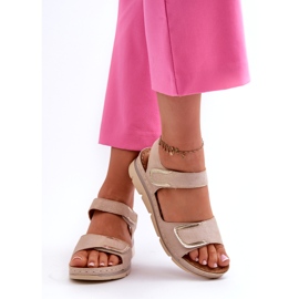 Evento Women's Sandals with Velcro, Beige 3 Evento Women's Sandals with Velcro, Beige 3