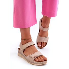 Evento Women's Sandals with Velcro, Beige 1 Evento Women's Sandals with Velcro, Beige 1