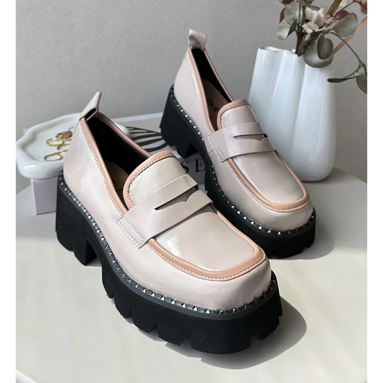 S.Barski Leather Women's Moccasins D&A MR870-32 Beige 2 S.Barski Leather Women's Moccasins D&A MR870-32 Beige 2