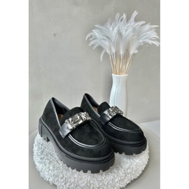 Women's Moccasins With a Decorative Strap Black Nancille 2