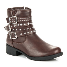 Ptpt Rock boots with rhinestones brown 1