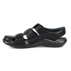 Kampol Men's leather sandals 220KAM black 1 Kampol Men's leather sandals 220KAM black 1
