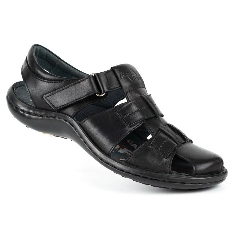 Kampol Men's leather sandals 220KAM black 2 Kampol Men's leather sandals 220KAM black 2
